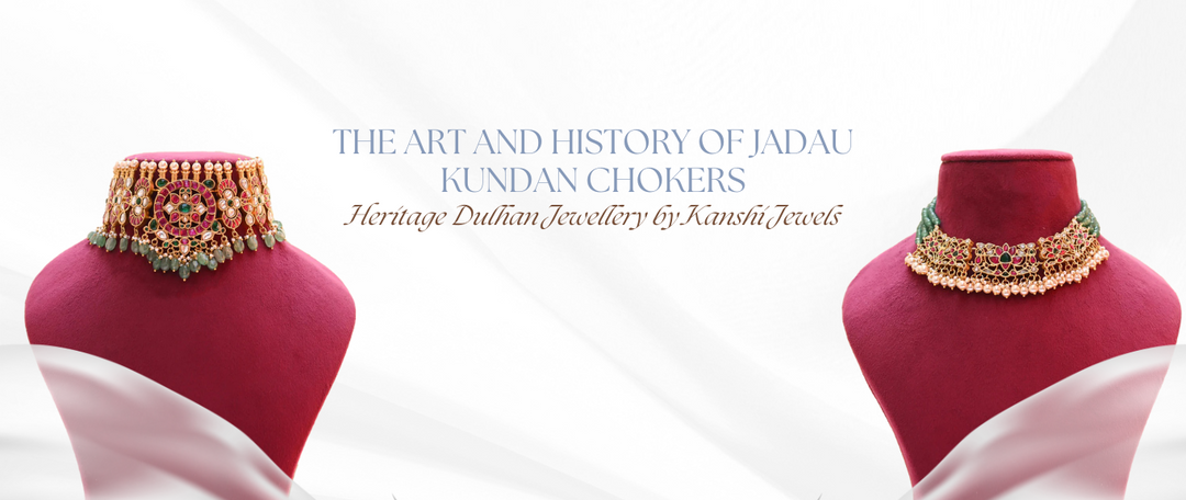 Dulhan Kundan Necklace ,  Bridal Jadau Choker,  Kanshi Jadau Jewellery, Kundan Choker Necklace