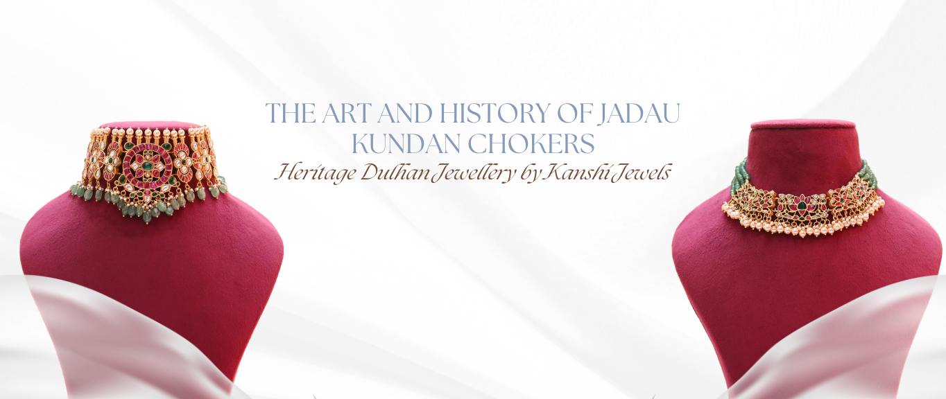 Dulhan Kundan Necklace ,  Bridal Jadau Choker,  Kanshi Jadau Jewellery, Kundan Choker Necklace