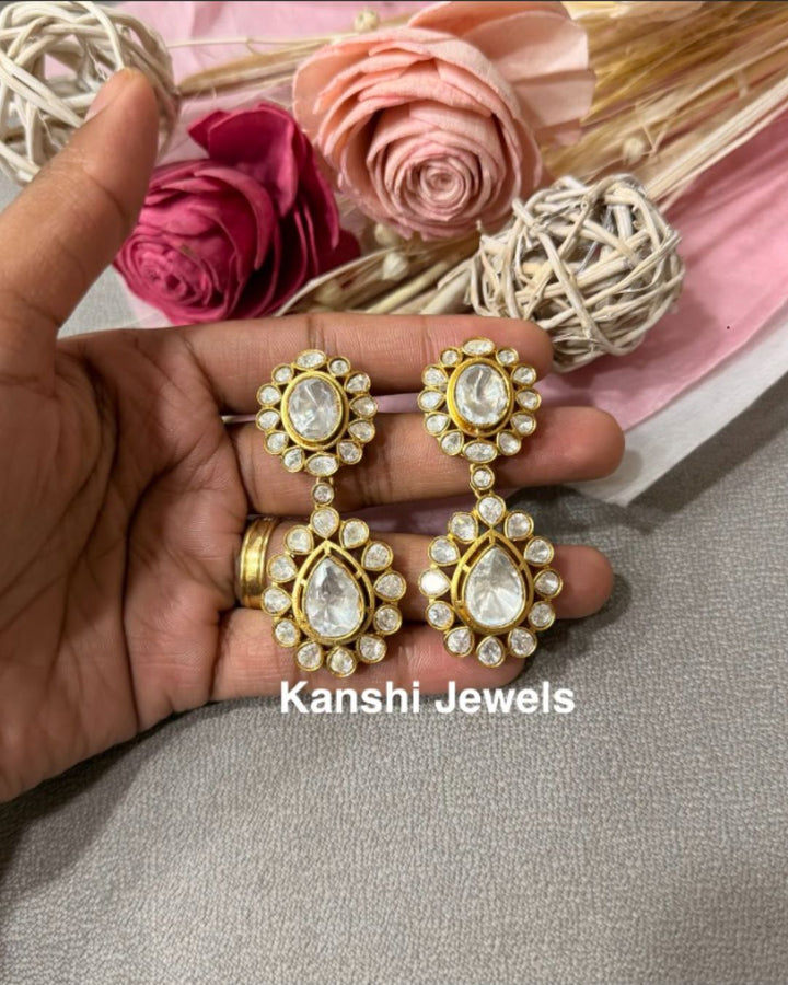 Exquisite polki statement earrings