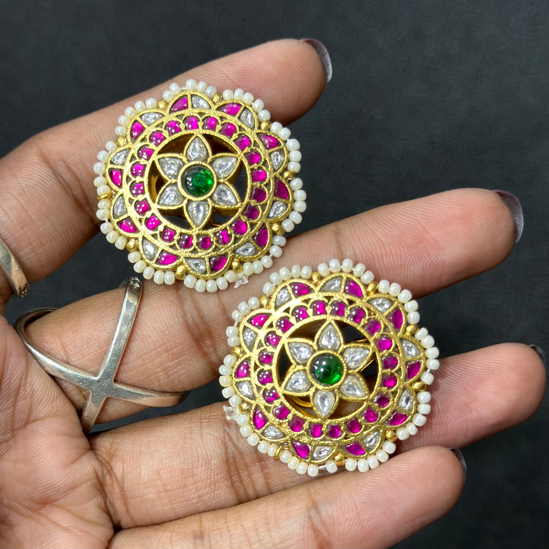 Jadau Kundan Stud Earrings