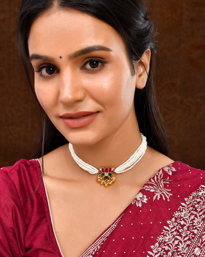 Kundan chokar necklace