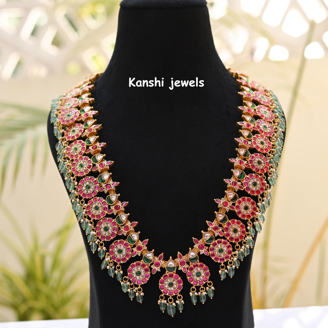 Jadau Kundan long haram, Kanshijewels , dulhan necklace , 