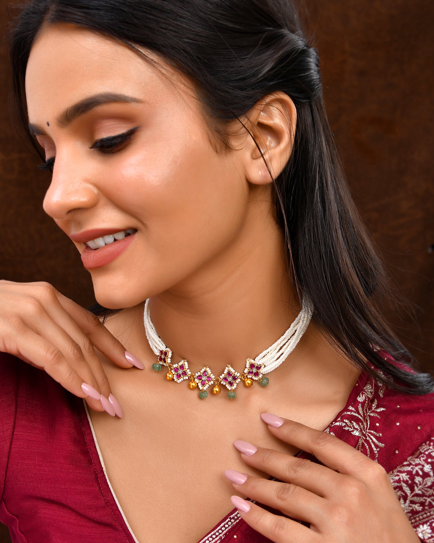 Kundan chokar necklace