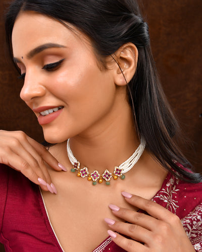 Kundan chokar necklace