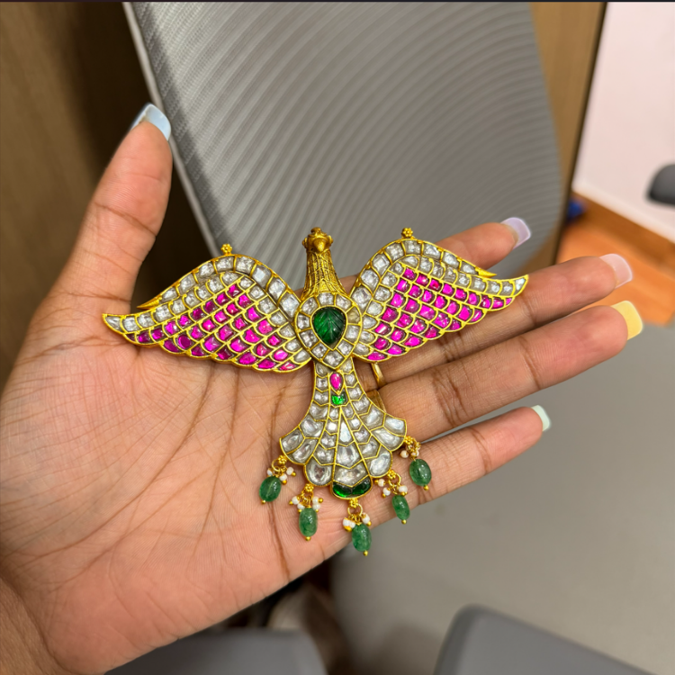 Classic jadau multipurpose ganda berunda eagle pendant