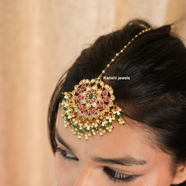Classic handwork exclusive pearls maangtika