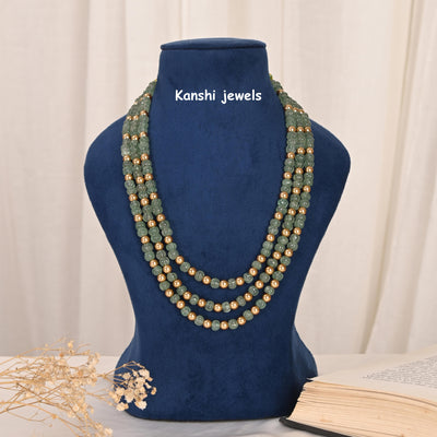 Pumpkin golden beads necklace