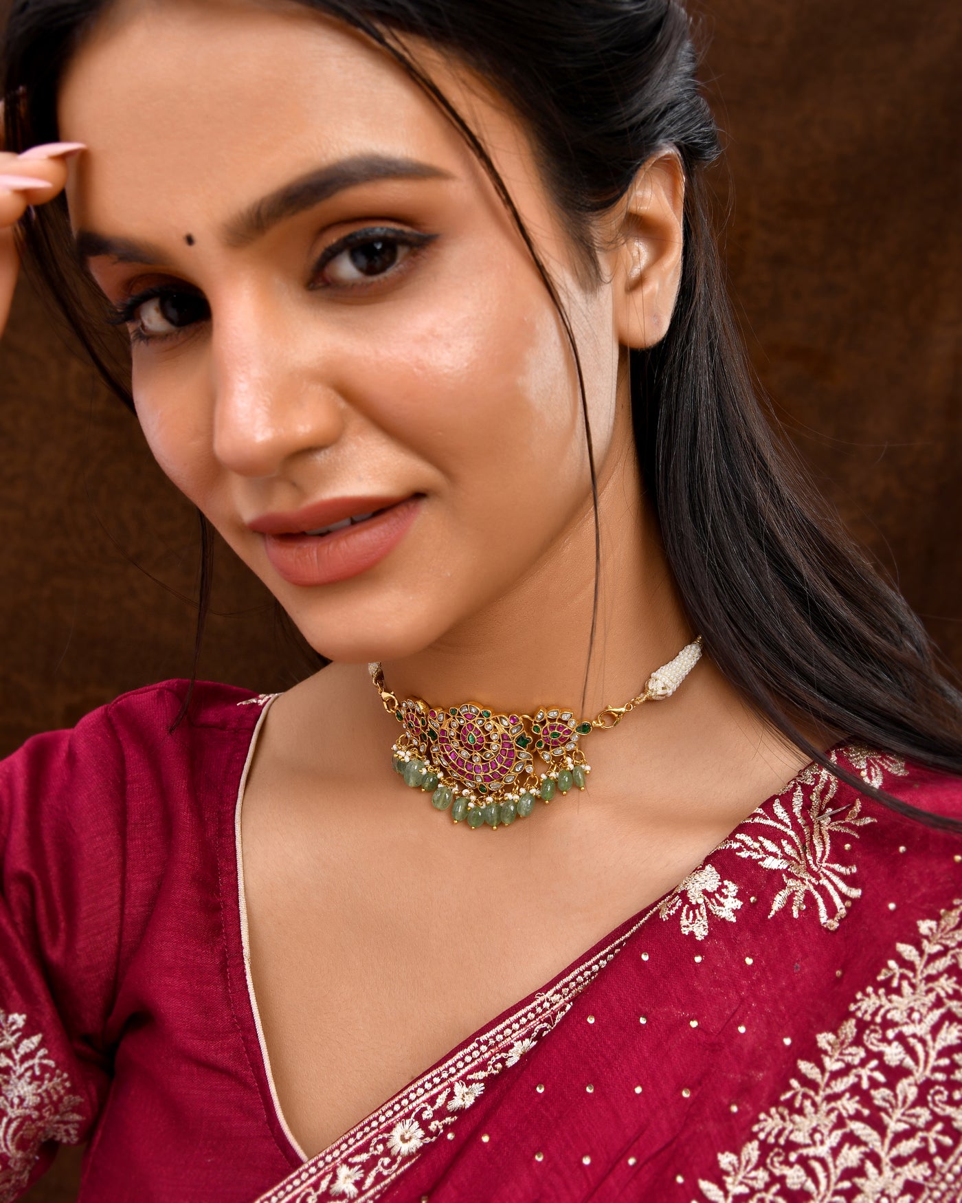 Kundan chokar necklace