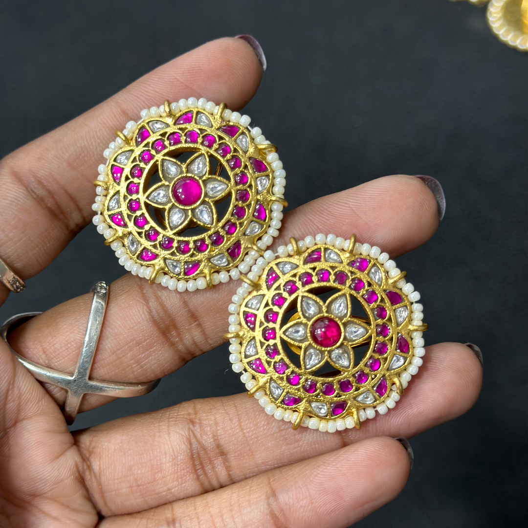 Jadau Kundan Stud Earrings