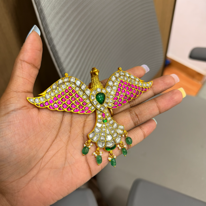 Classic jadau multipurpose ganda berunda eagle pendant