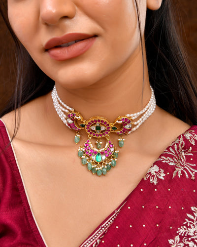 Kundan chokar necklace