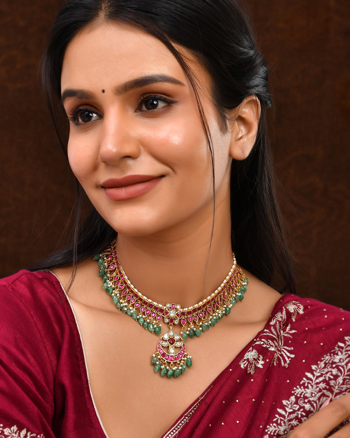 Kundan chokar necklace
