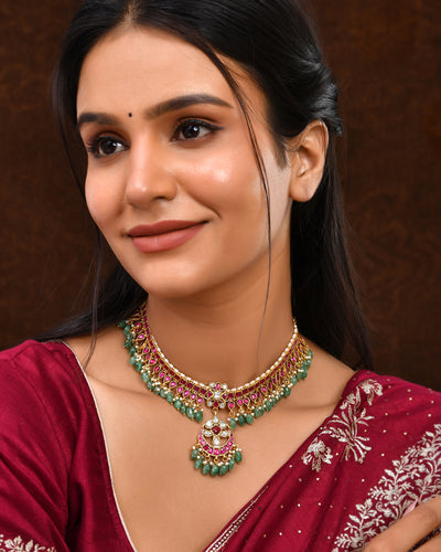Kundan chokar necklace
