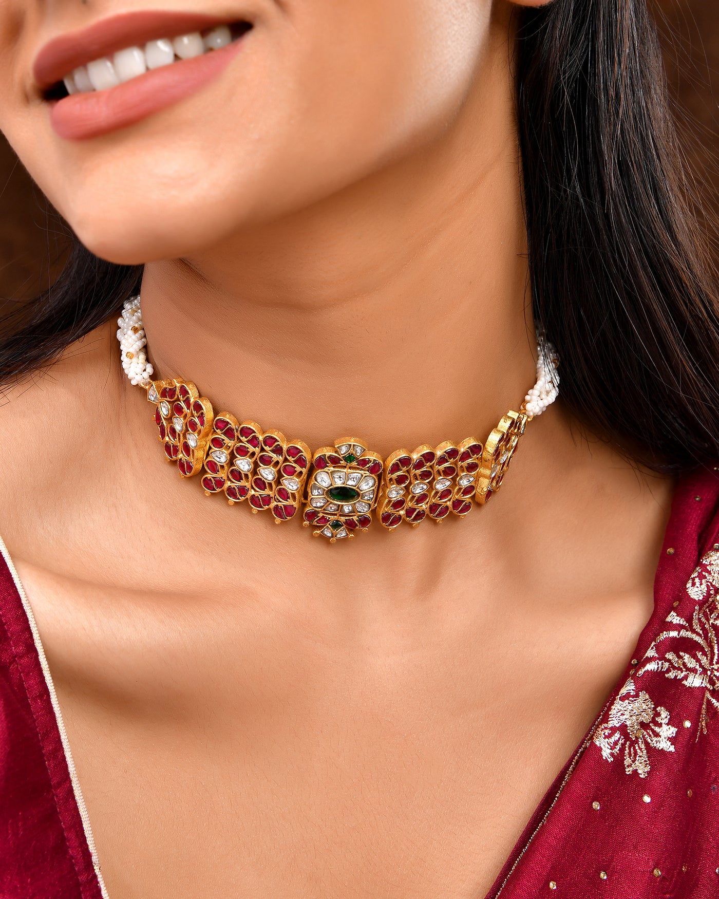 Kundan chokar necklace