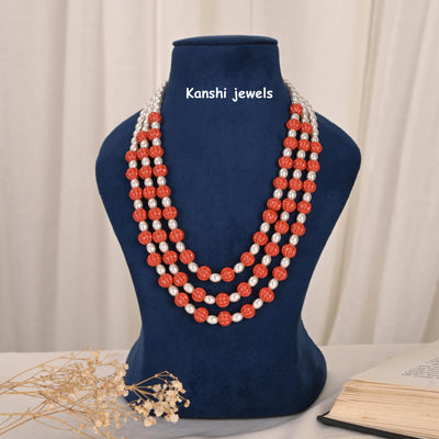 Coral pearl necklace