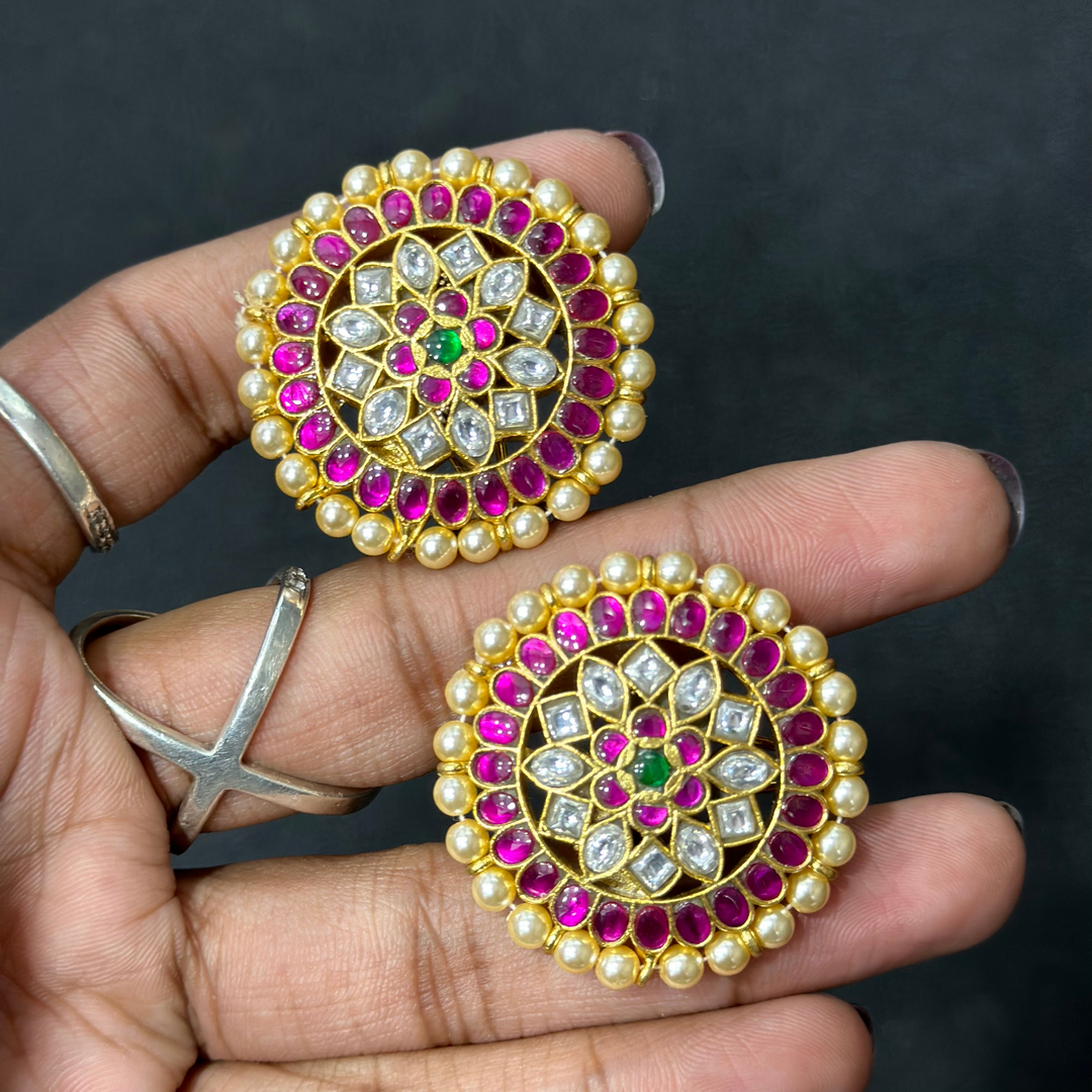 Jadau Kundan Stud Earrings
