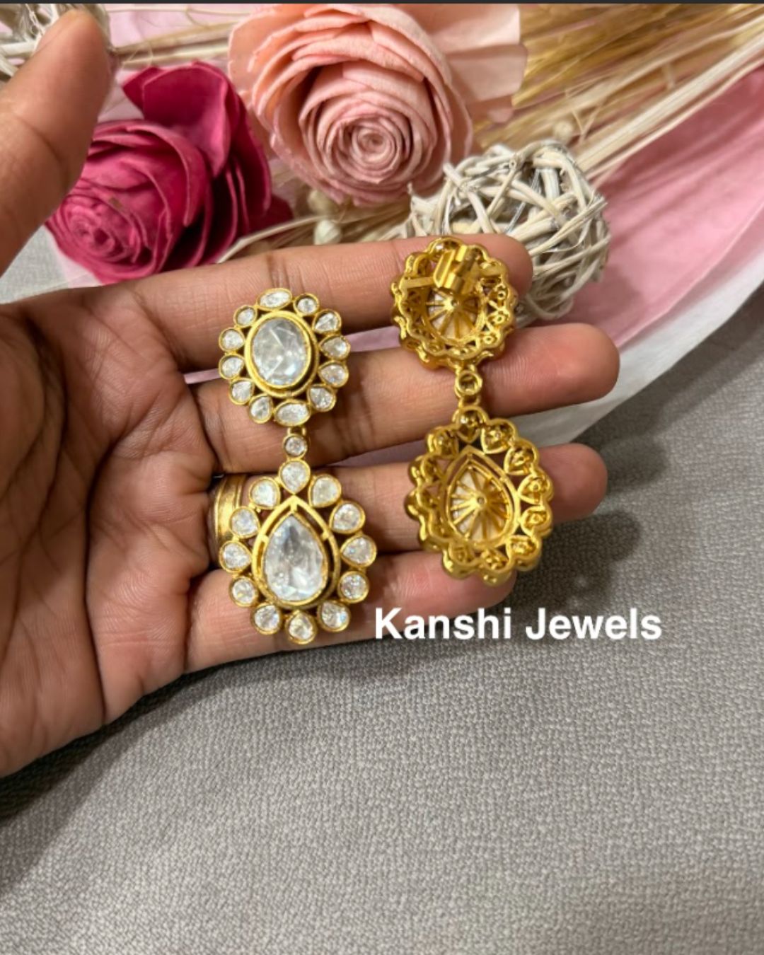 Exquisite polki statement earrings