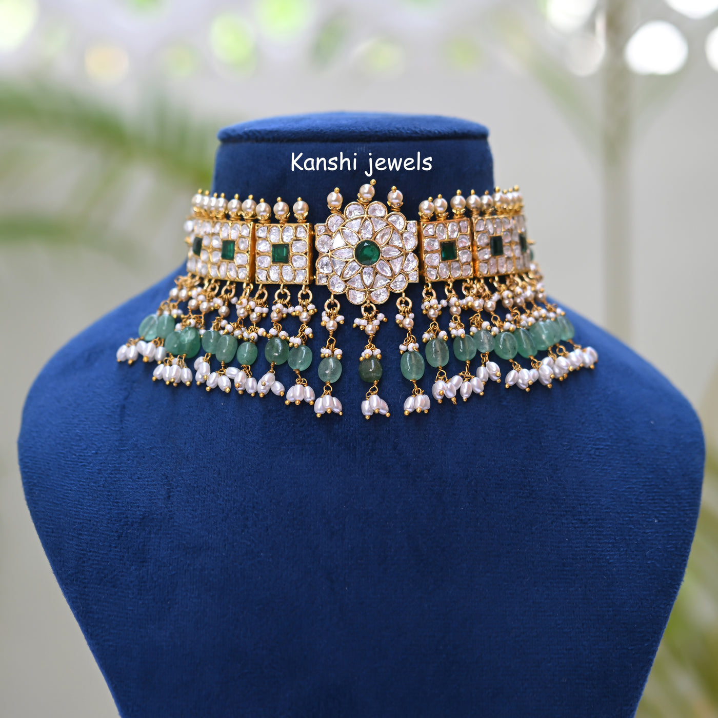 Mossanite chokar necklace