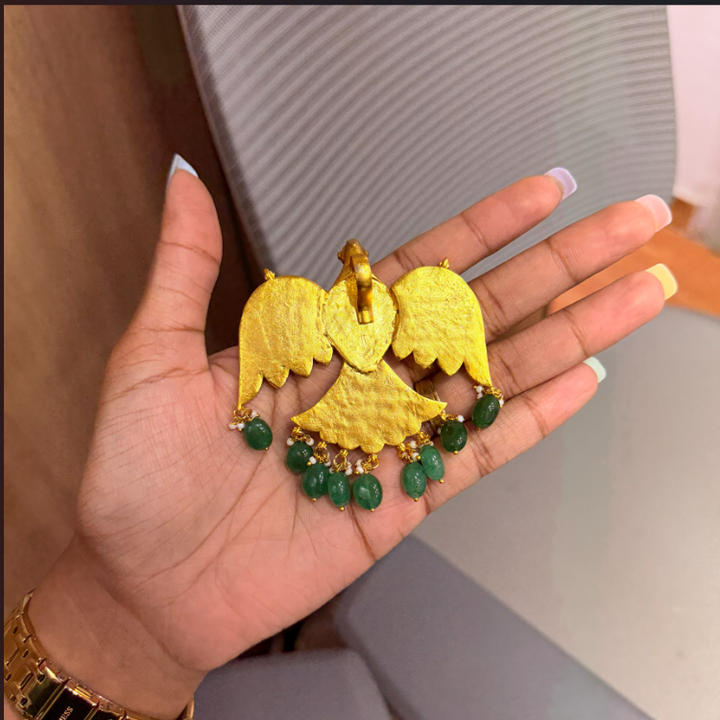 Exclusive eagle gandaberunda multipurpose jadau kundan pendant