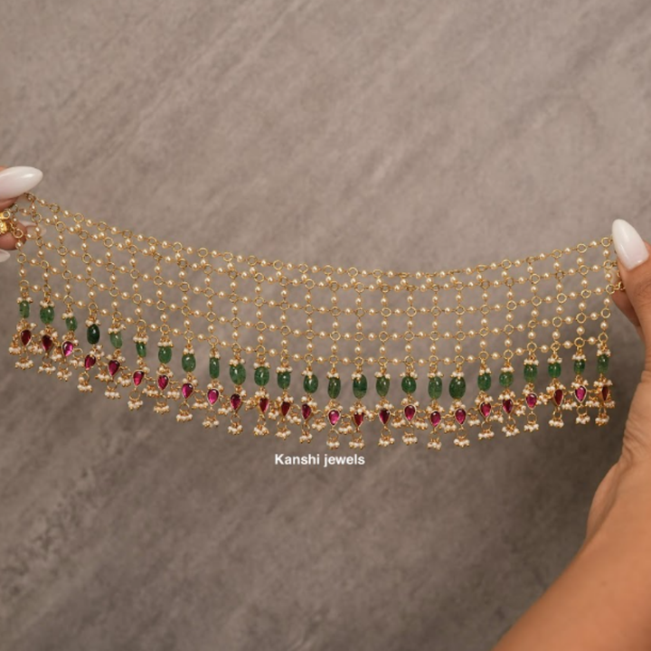 Classic swaroski pearls kundan fusion necklace chokar