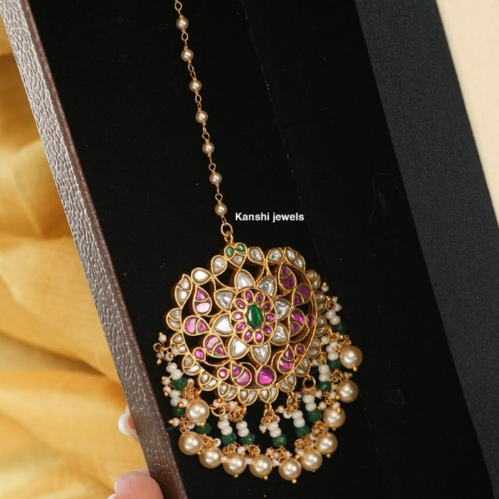 Classic handwork exclusive pearls maangtika