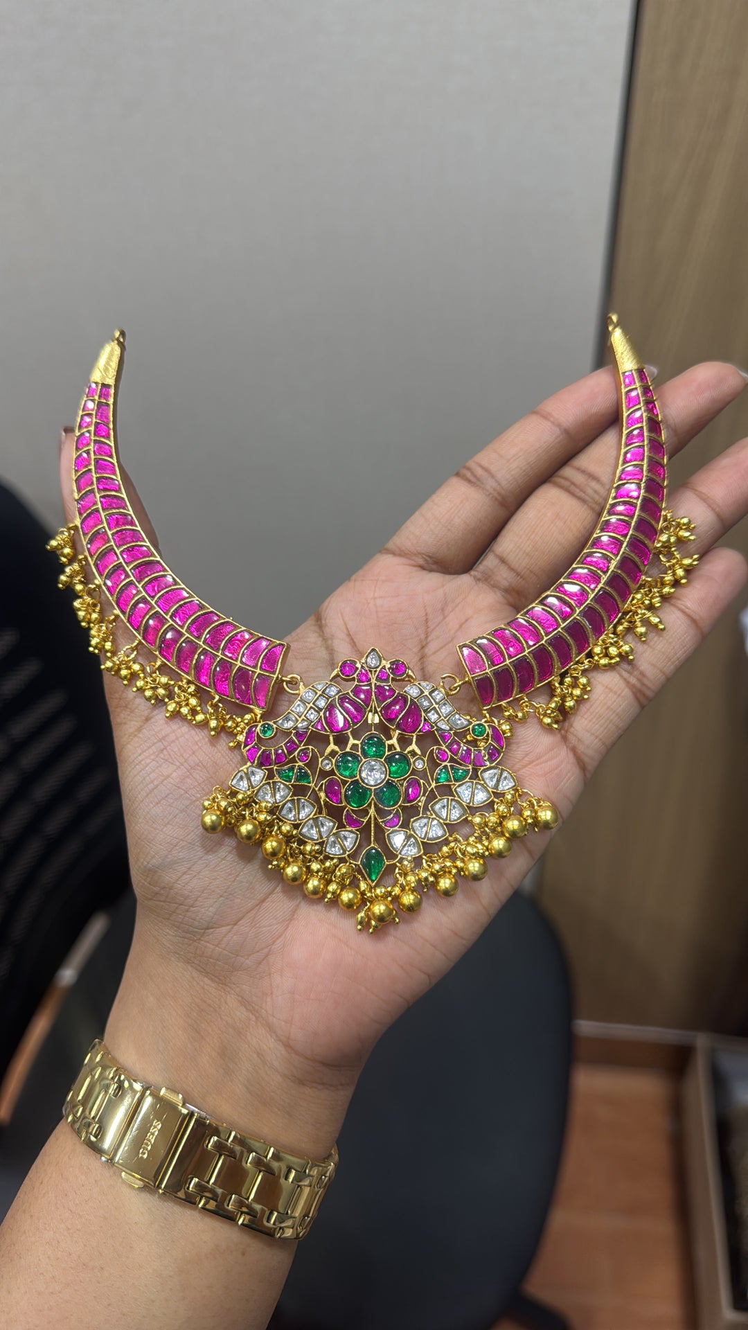 Jadau kundan long haram , Kanshijewels , dulhan necklace , chokar necklace, kundan necklace, jadau necklace,  kanshi jewellery