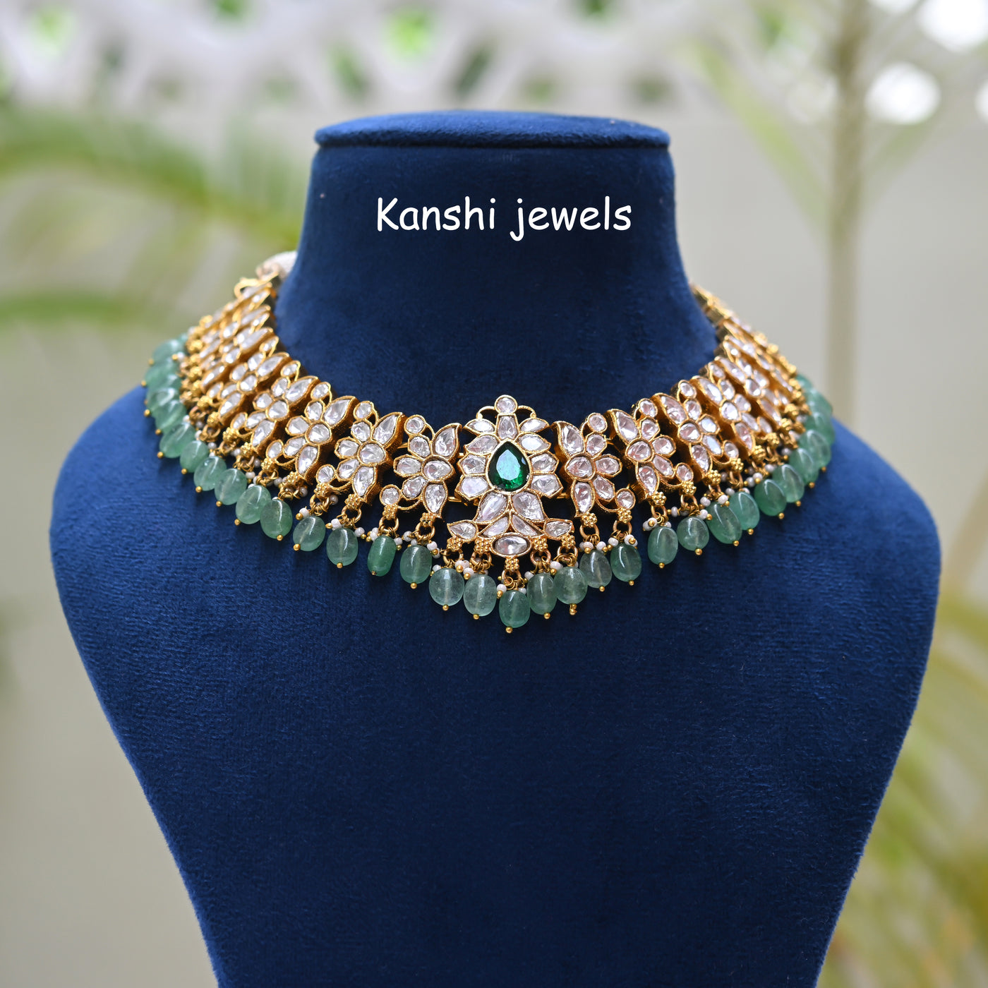 Mossanite chokar necklace
