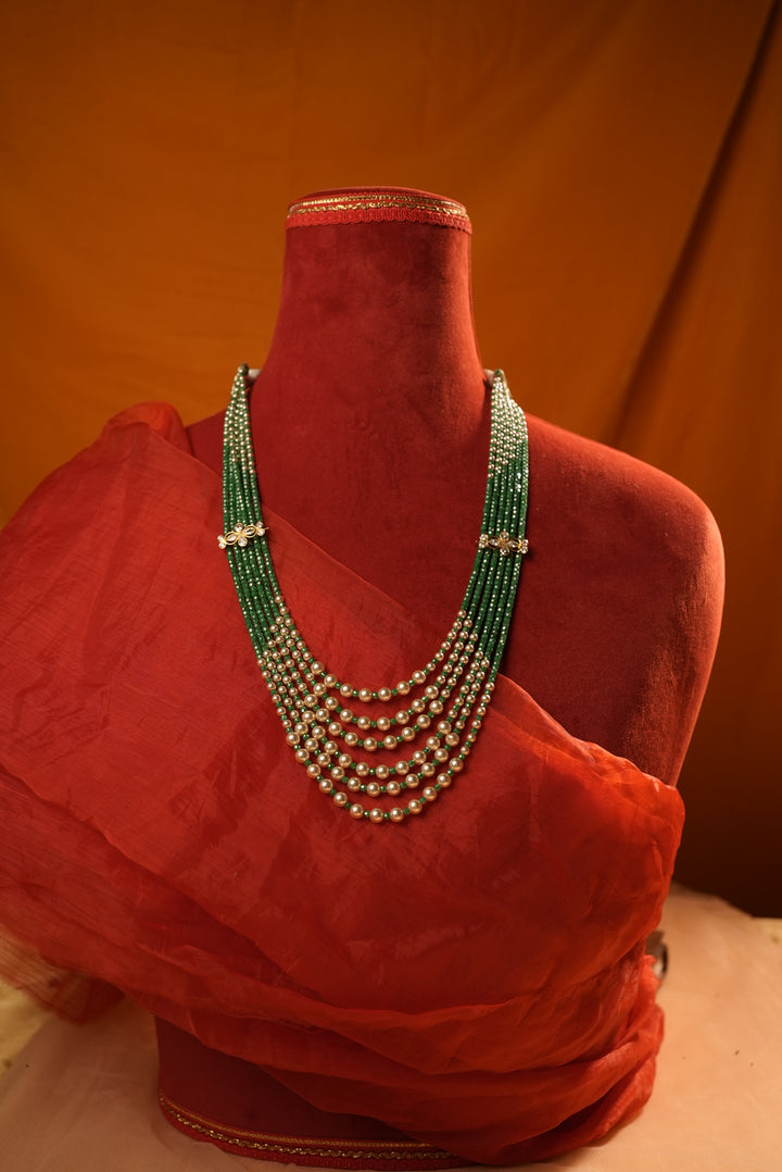 Diamond motives emerald swaroski dulhan necklace