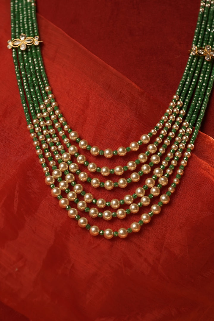 Diamond motives emerald swaroski dulhan necklace