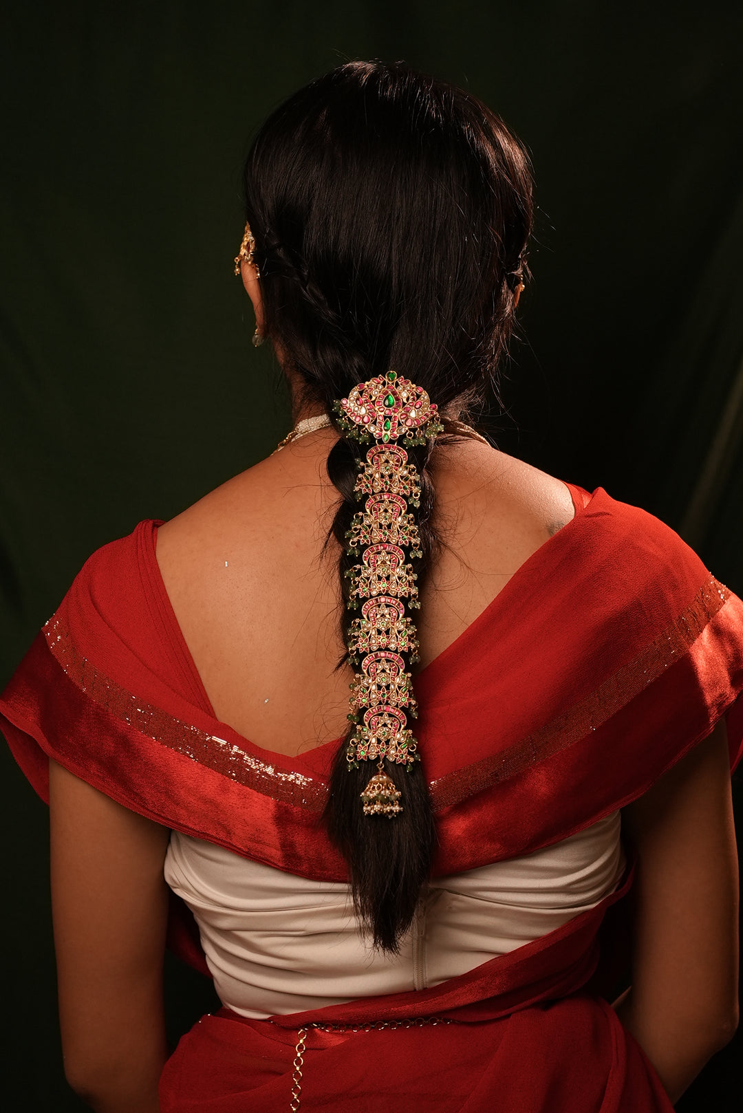બ્રાઇડલ દુલ્હન જડાઉ હેર એક્સેસરી