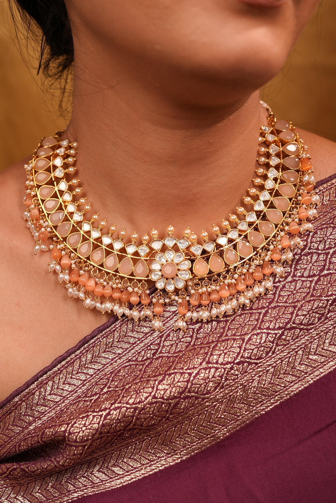 Classic mossanite pastel necklace