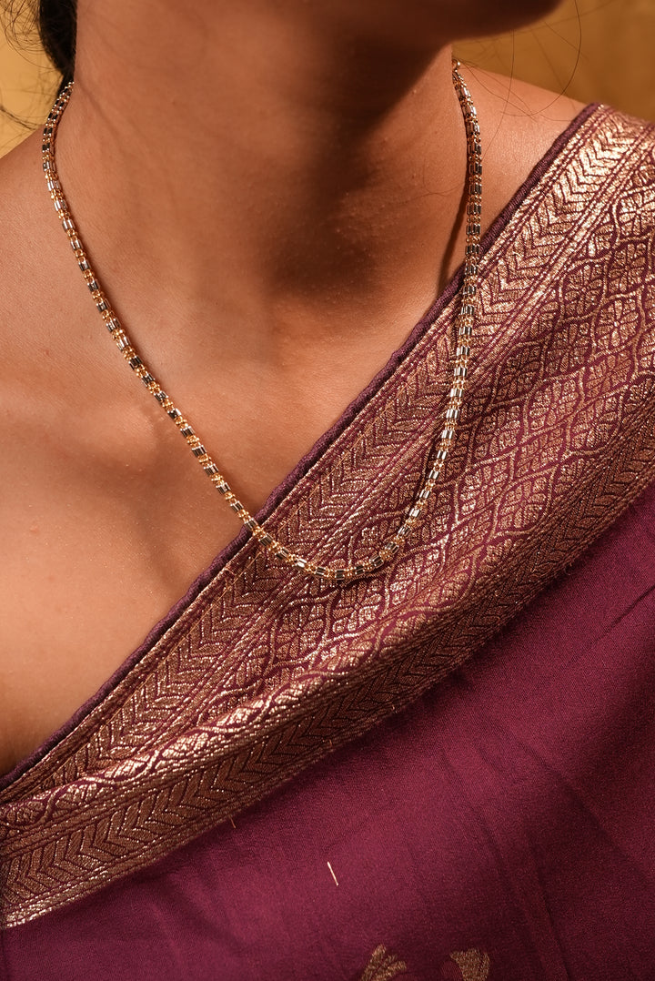 Elegant dual tone gold silver chain