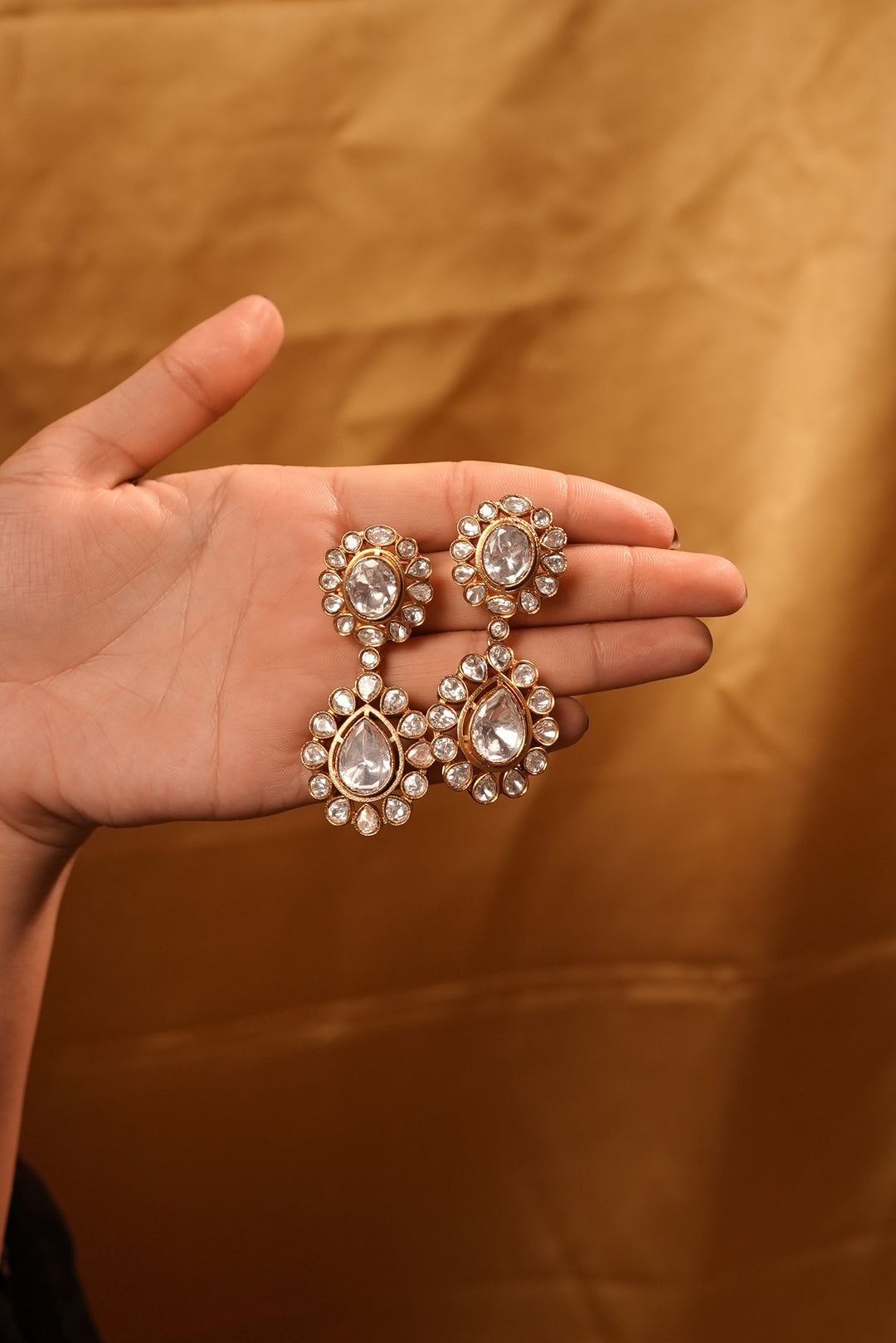Exquisite polki statement earrings