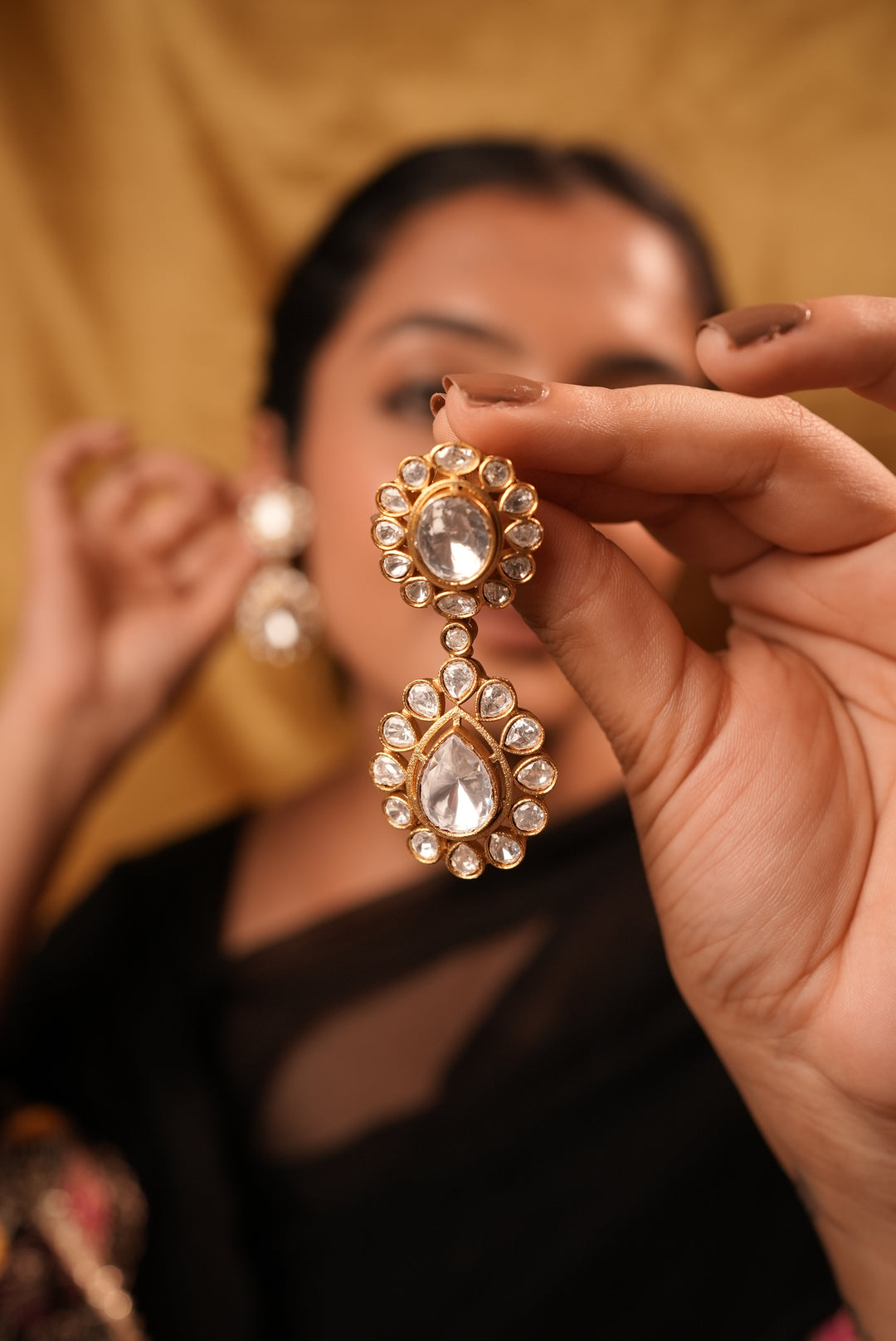 Exquisite polki statement earrings