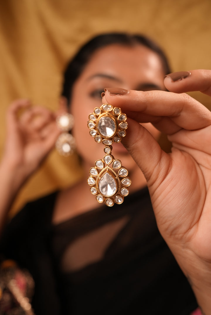 Exquisite polki statement earrings
