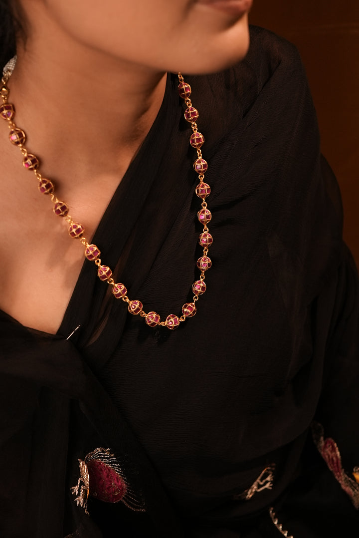Elegant dulhan jadau kundan ball necklace