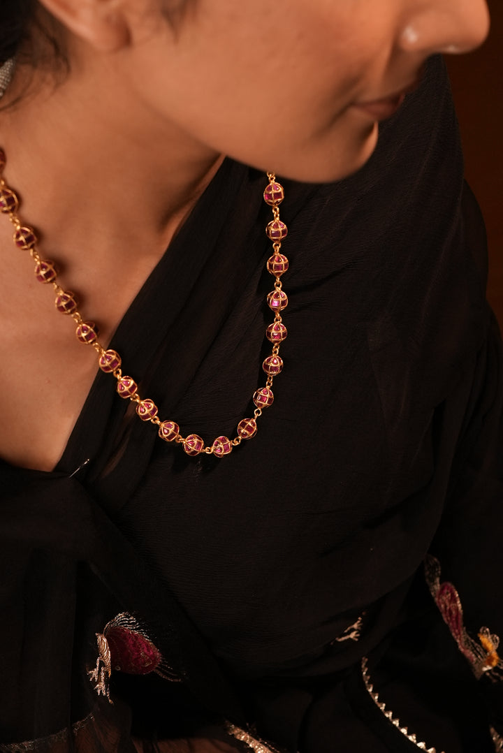 Elegant dulhan jadau kundan ball necklace
