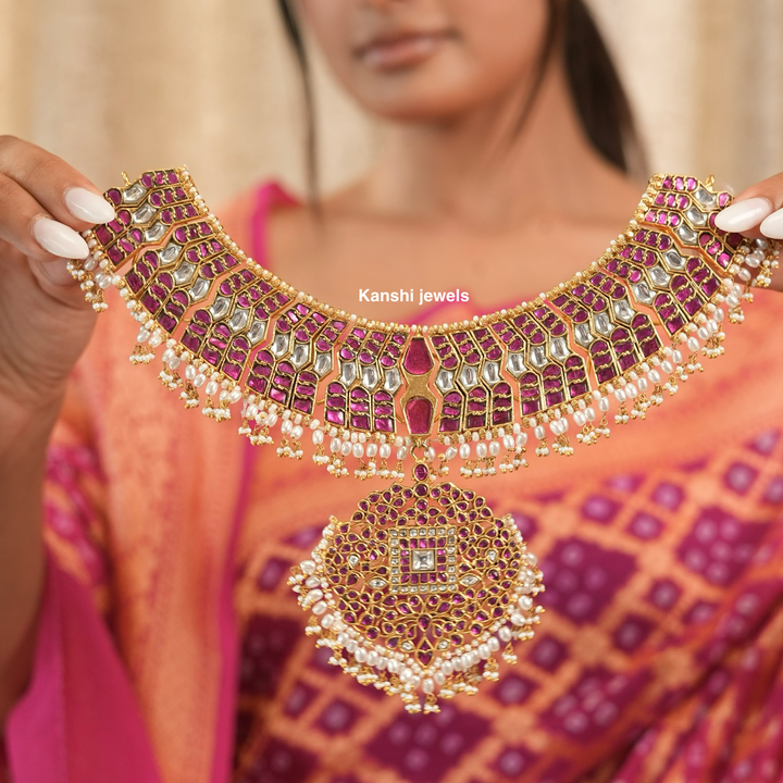 Rani Jadau Kundan Necklace Haram