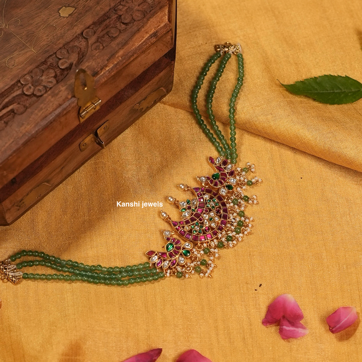 Handcut Jadau Gold Look Emerald Chokar