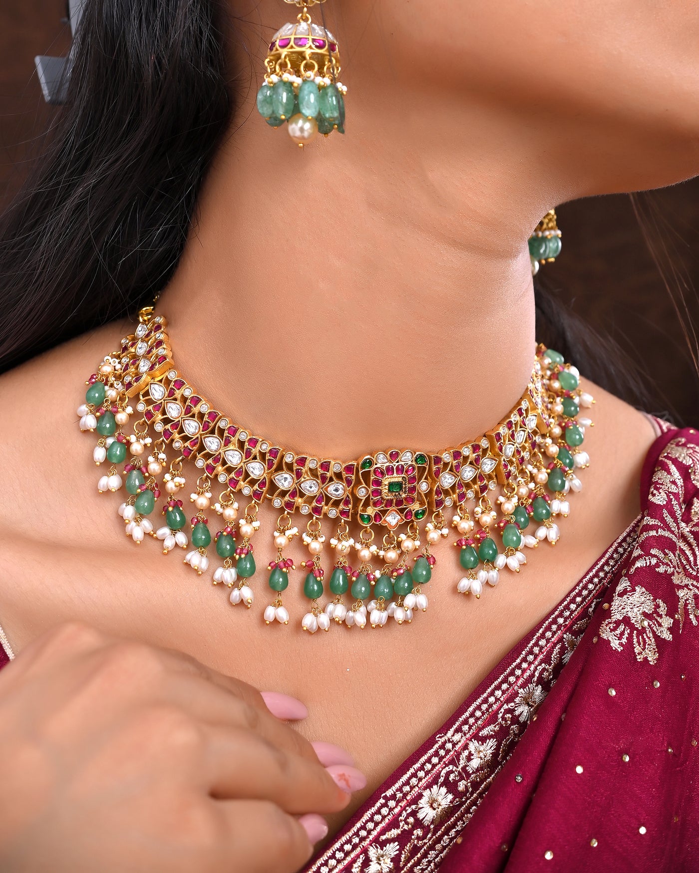 Jadau Kundan necklace earrings set