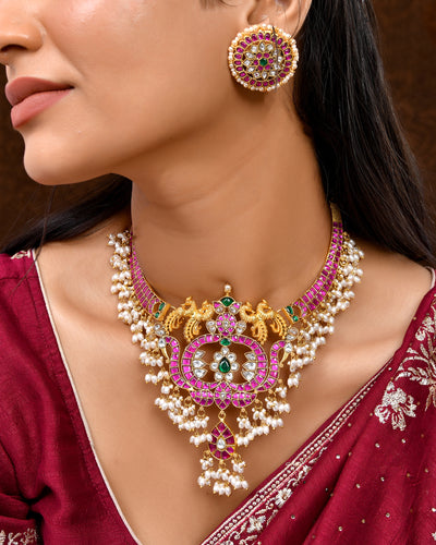 Jadau Kundan necklace studs set