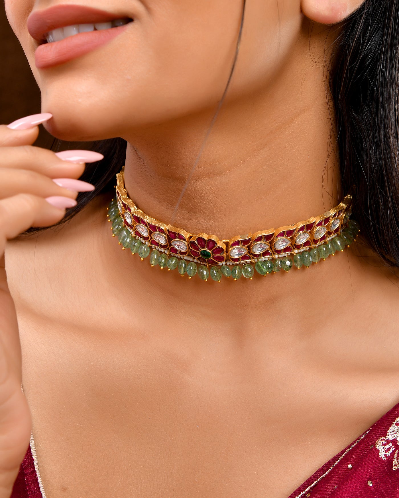 Kundan chokar necklace