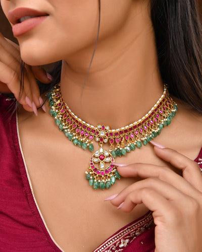 Kundan chokar necklace
