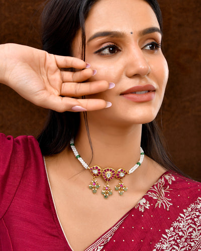 Kundan chokar necklace
