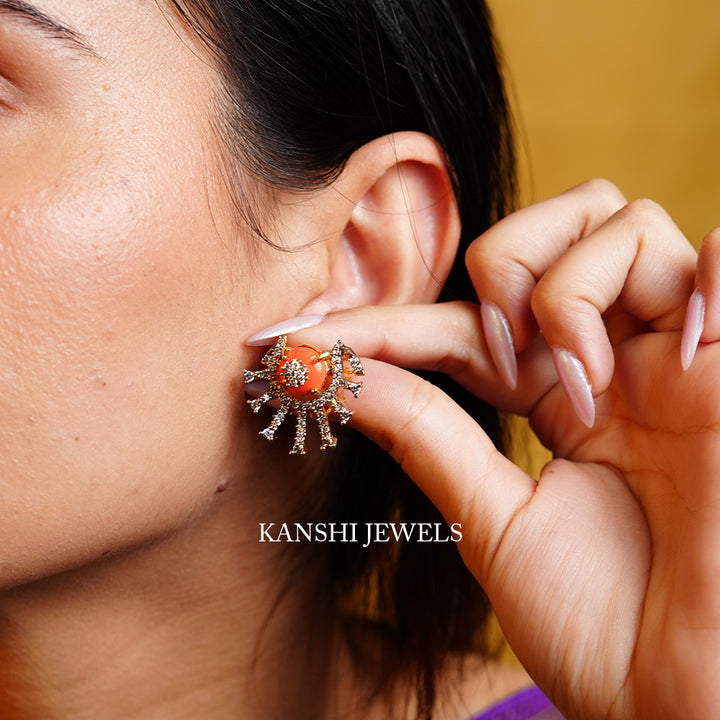 Designer coral cz danglers