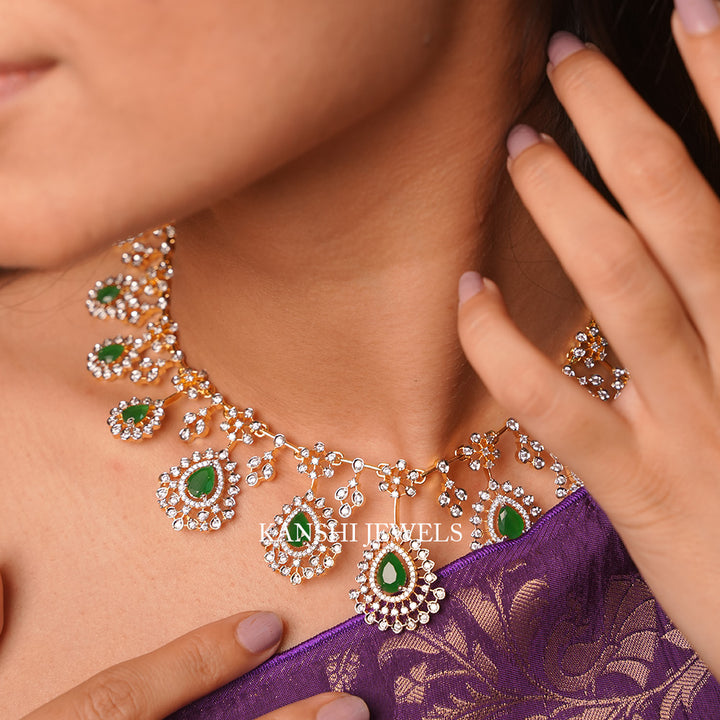 Diamond emerald fusion set