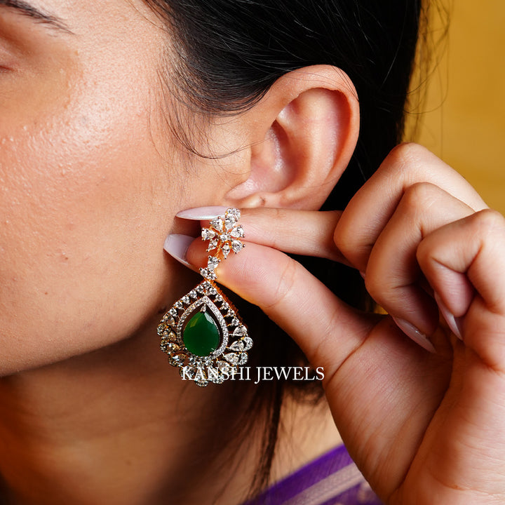 Elegant diamond look earrings