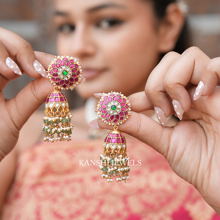 Elegant jadau dulhan jhumkas