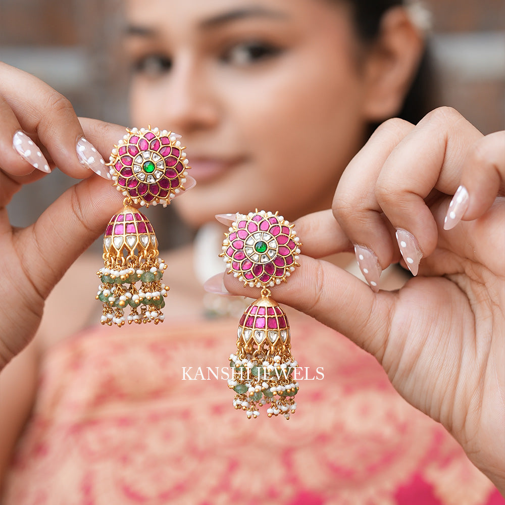 Elegant jadau dulhan jhumkas
