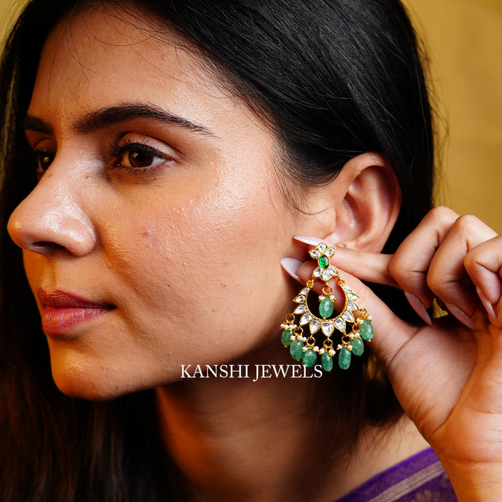 Elegant mossanite dulhan chandbali